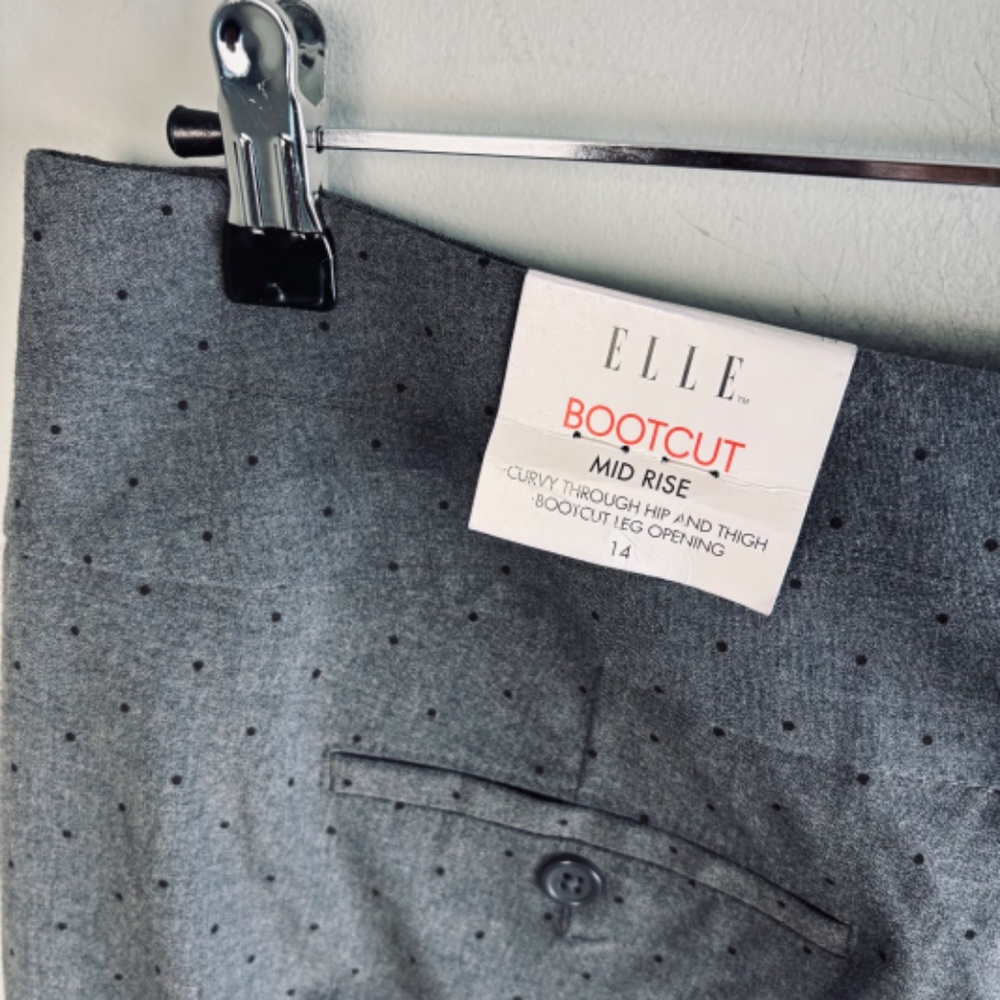 Elle Mid Rise Dotted Bootcut Pant NWT Size 14